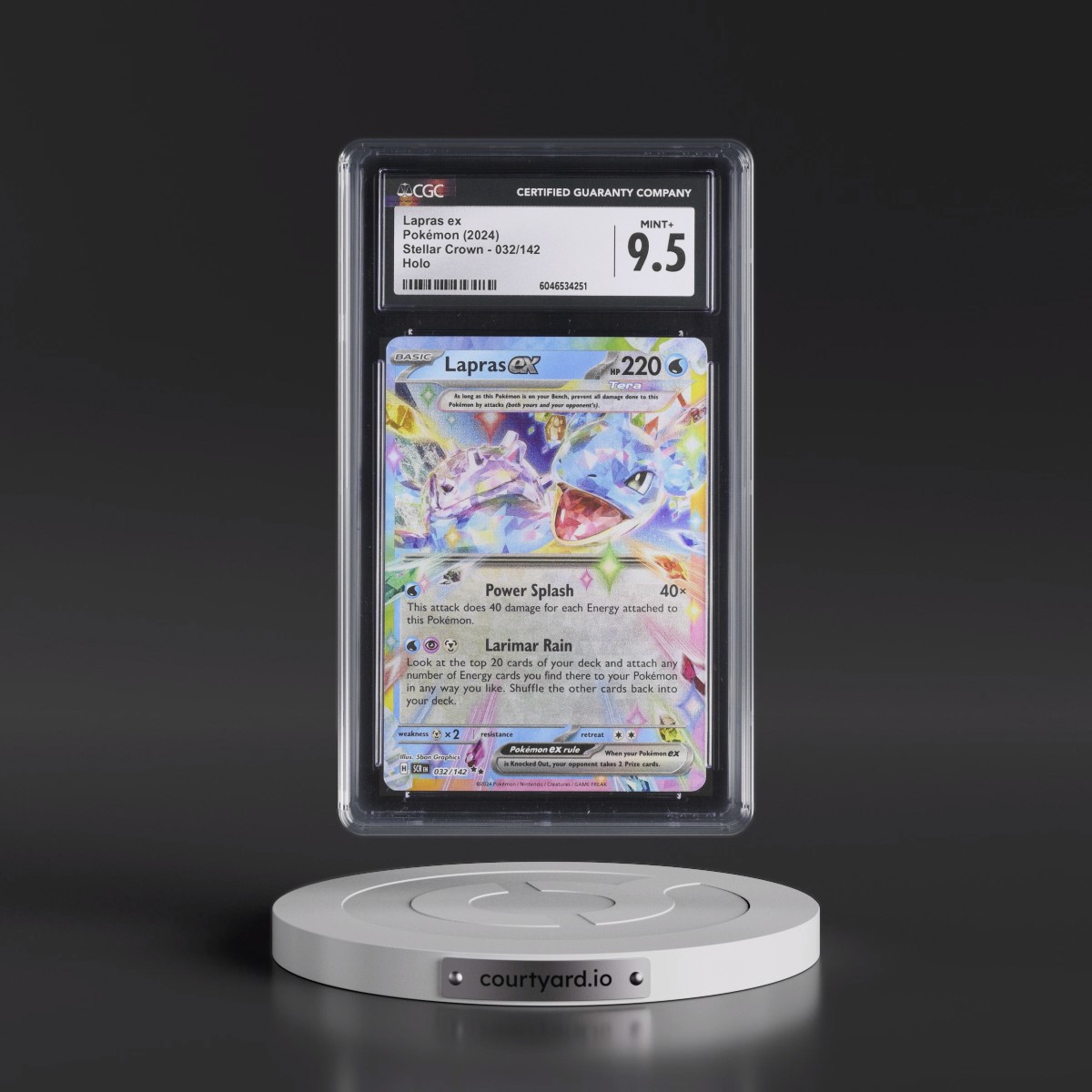 2024 Stellar Crown - SCR EN #032/142 Lapras ex - Holo (CGC 9.5 MINT+)