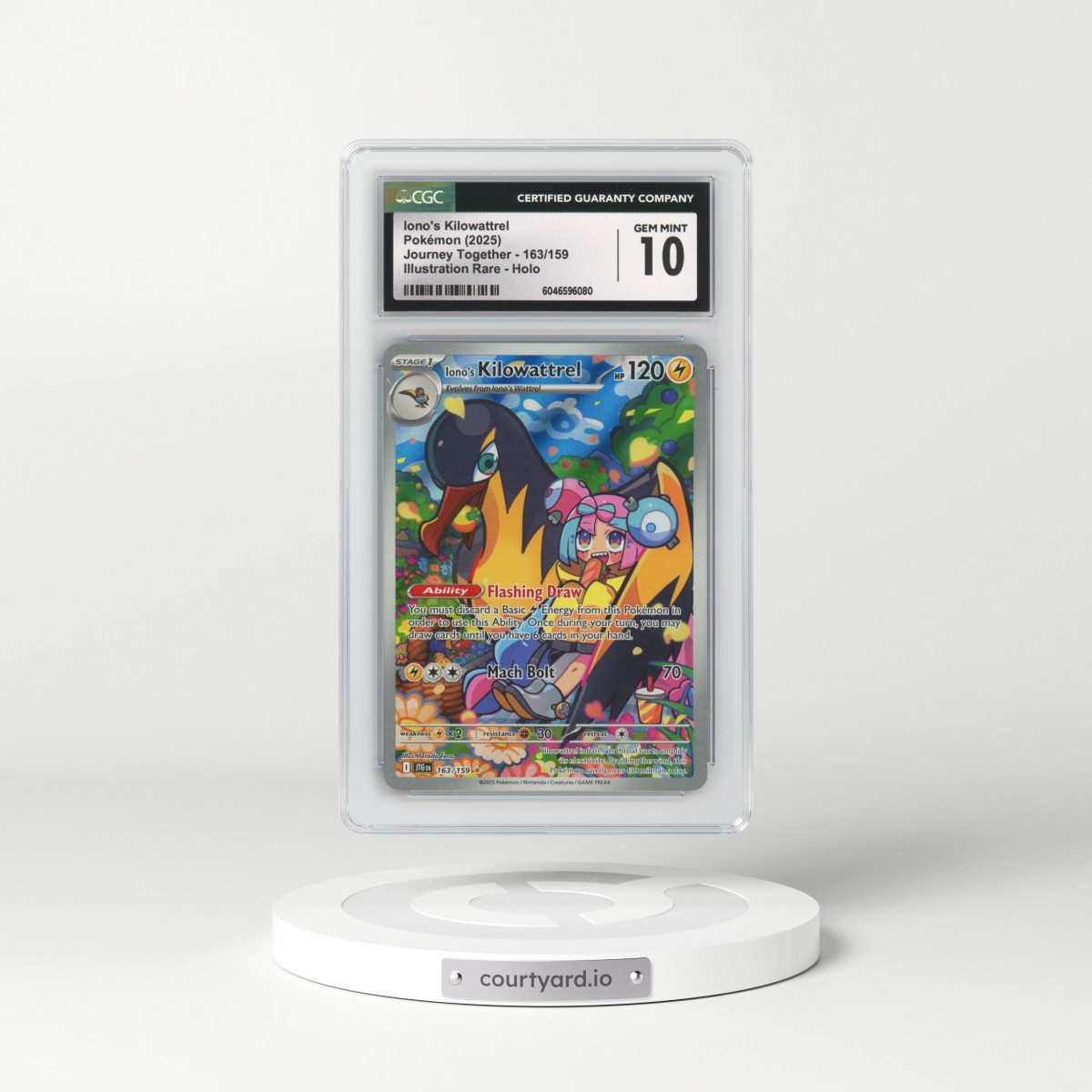 2025 Journey Together - JTG EN #163/159 Iono's Kilowattrel - Illustration Rare Holo (CGC 10 GEM MINT)