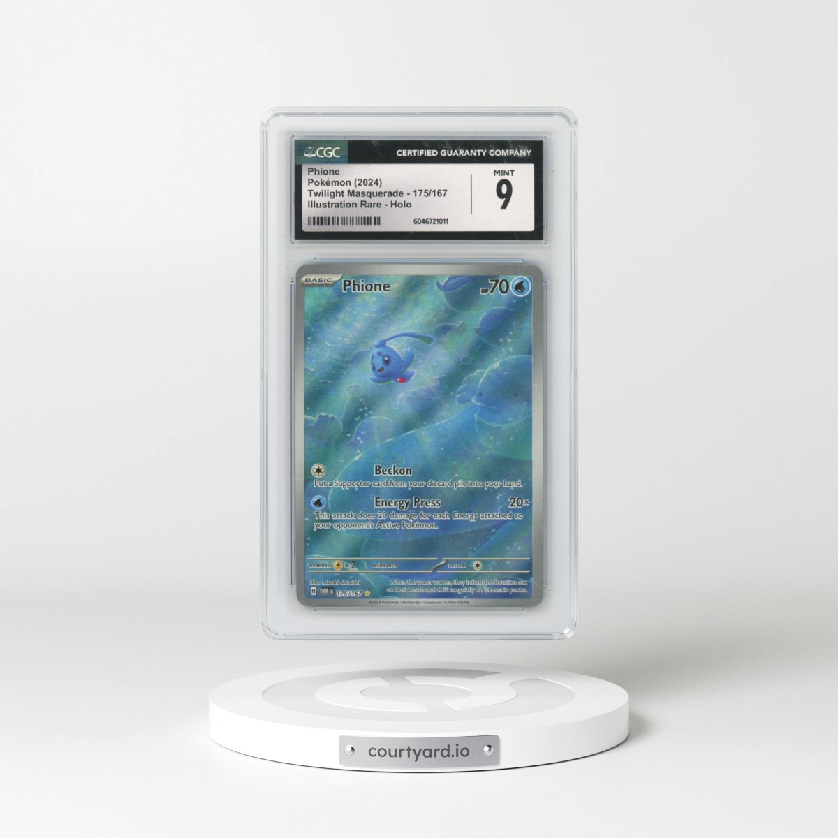 2024 Pokémon Twm EN-Twilight Masquerade #175 Phione - Illustration Rare (CGC 9 MINT)