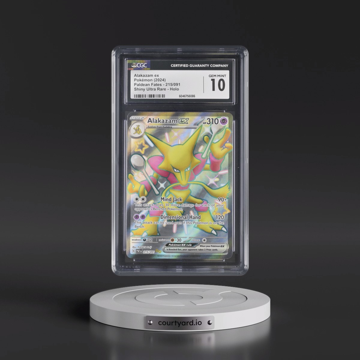 2024 Paldean Fates - PAF EN #215/091 Alakazam ex - Shiny Ultra Rare Holo (CGC 10 GEM MINT)