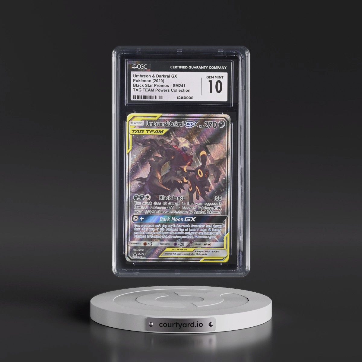 2016 Black Star Promos - Sun & Moon #SM241 Umbreon &amp; Darkrai GX - TAG TEAM Powers Collection (Holo) (CGC 10 GEM MINT)