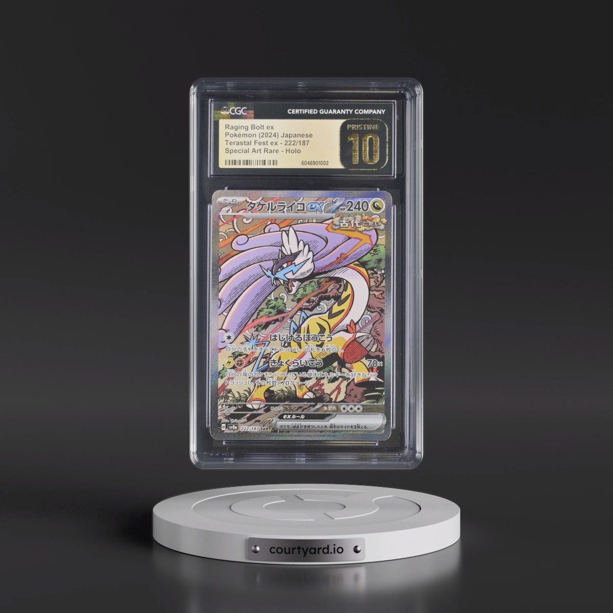 2024 High Class Pack: Terastal Fest ex - sv8a #222/187 Raging Bolt ex - Special Art Rare Holo (CGC 10 PRISTINE)