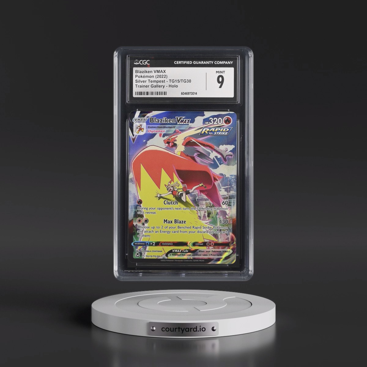 2022 Silver Tempest #TG15/TG30 Blaziken VMAX - Trainer Gallery Holo (CGC 9 MINT)