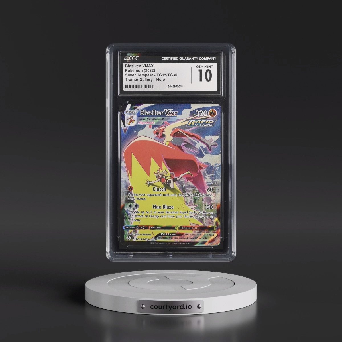 2022 Silver Tempest #TG15/TG30 Blaziken VMAX - Trainer Gallery Holo (CGC 10 GEM MINT)