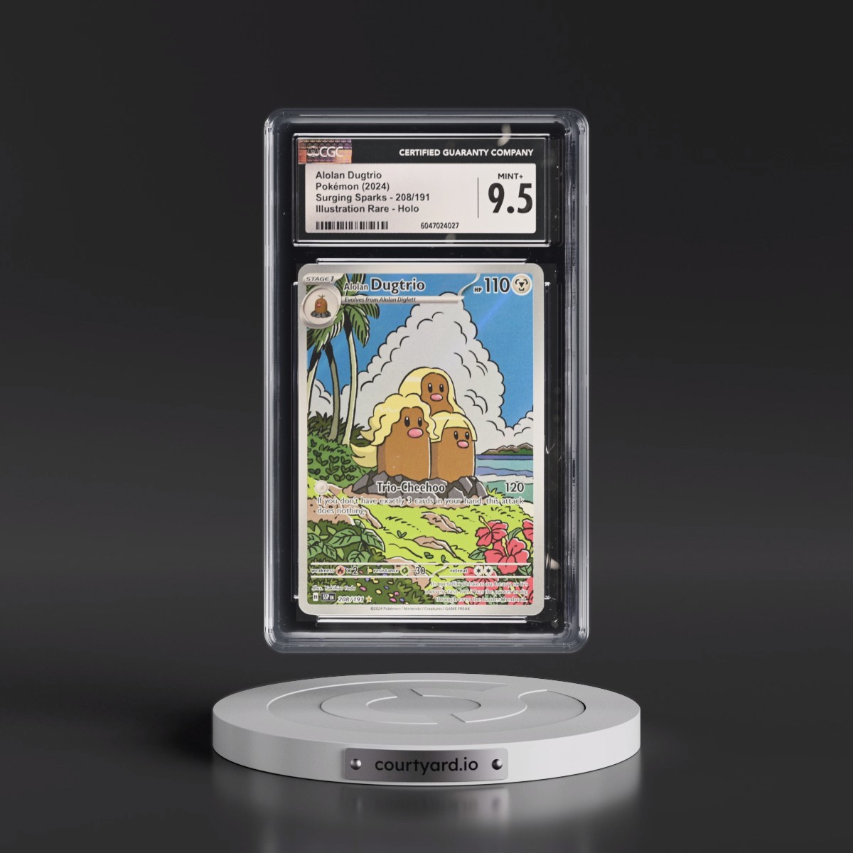 2024 Surging Sparks - SSP EN #208/191 Alolan Dugtrio - Illustration Rare Holo (CGC 9.5 MINT+)