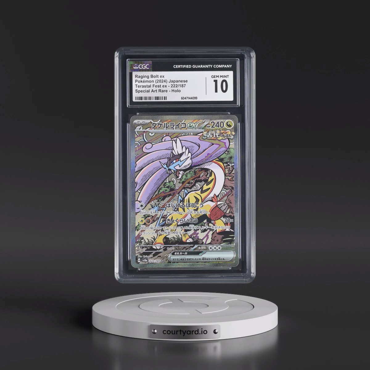 2024 High Class Pack: Terastal Fest ex - sv8a #222/187 Raging Bolt ex - Special Art Rare Holo (CGC 10 GEM MINT)