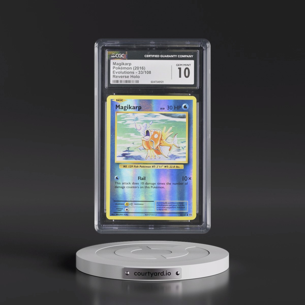 2016 Evolutions #33/108 Magikarp - Reverse Holo (CGC 10 GEM MINT)