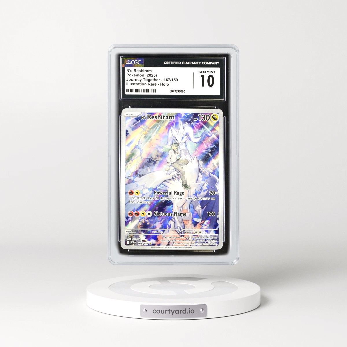 2024 Journey Together - JTG EN #167/159 N's Reshiram - Illustration Rare Holo (CGC 10 GEM MINT)