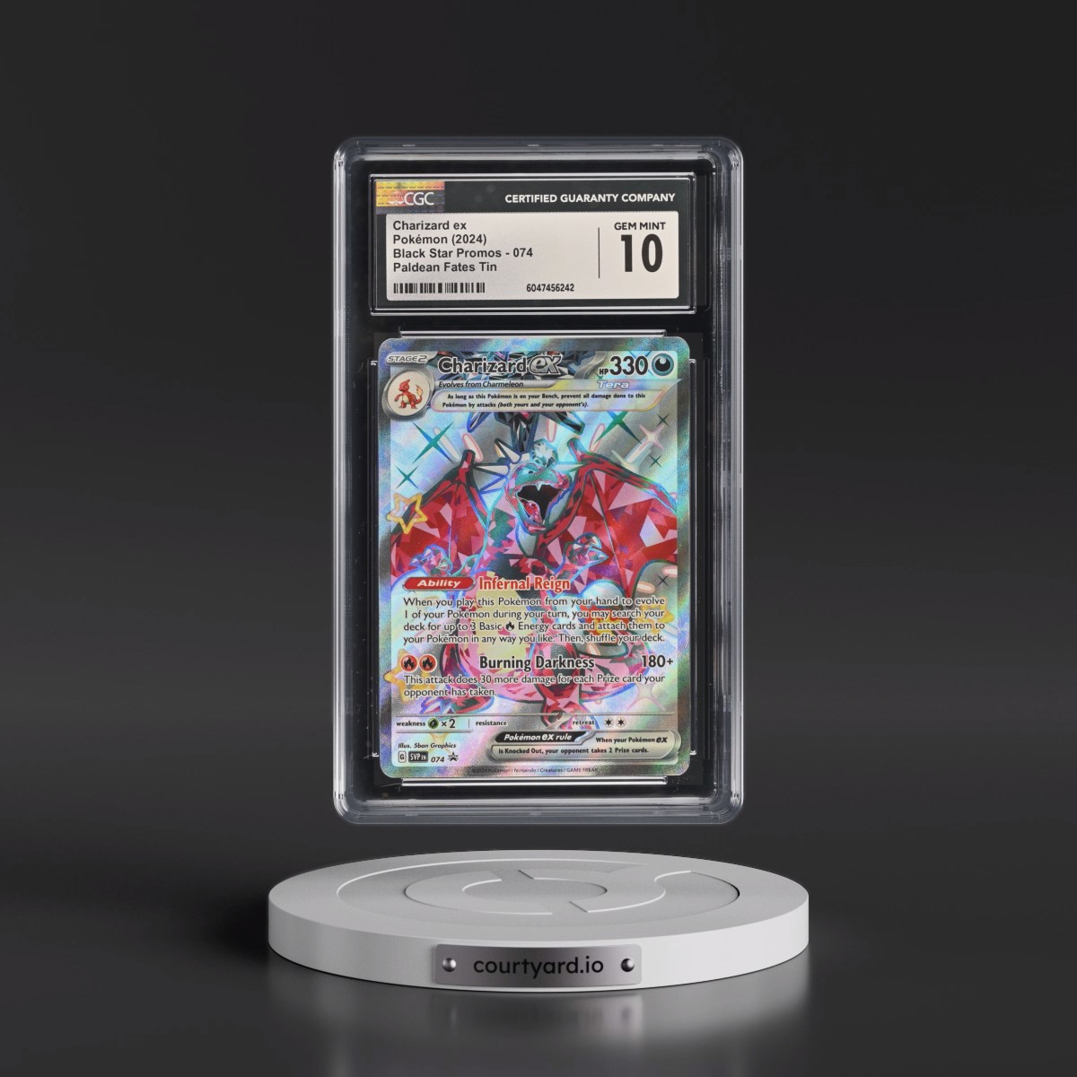 2023 Black Star Promos - Scarlet & Violet SVP EN #074 Charizard ex - Paldean Fates Tin (Holo) (CGC 10 GEM MINT)