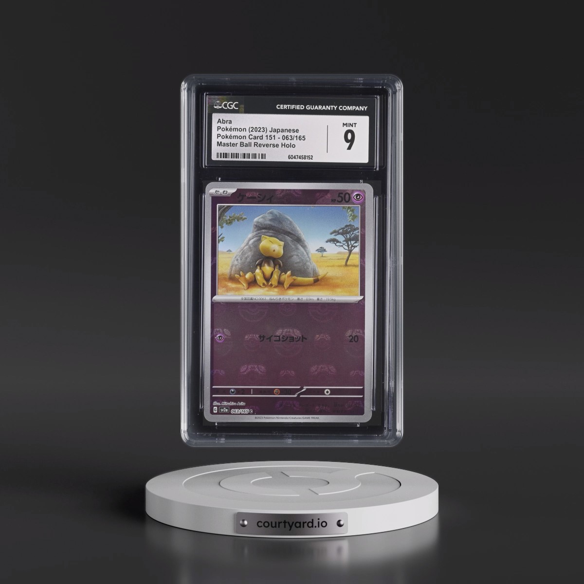 2023 Pokémon Card 151 #063/165 Abra - Reverse Holo Master Ball (CGC 9 MINT)