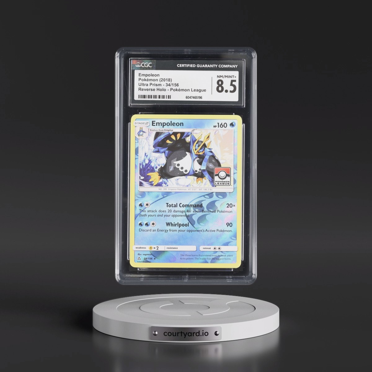 2018 Ultra Prism #34/156 Empoleon - Reverse Holo Pokémon League (CGC 8.5 NM-MT+)