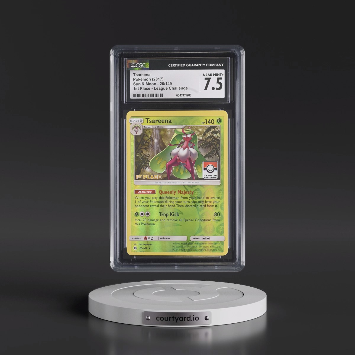 2017 Sun & Moon #20/149 Tsareena - 1st Place League Challenge (CGC 7.5 NM+)