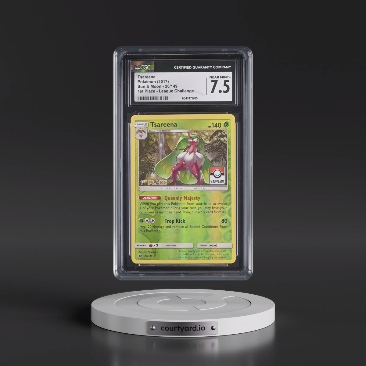 2017 Sun & Moon #20/149 Tsareena - 1st Place League Challenge (CGC 7.5 NM+)