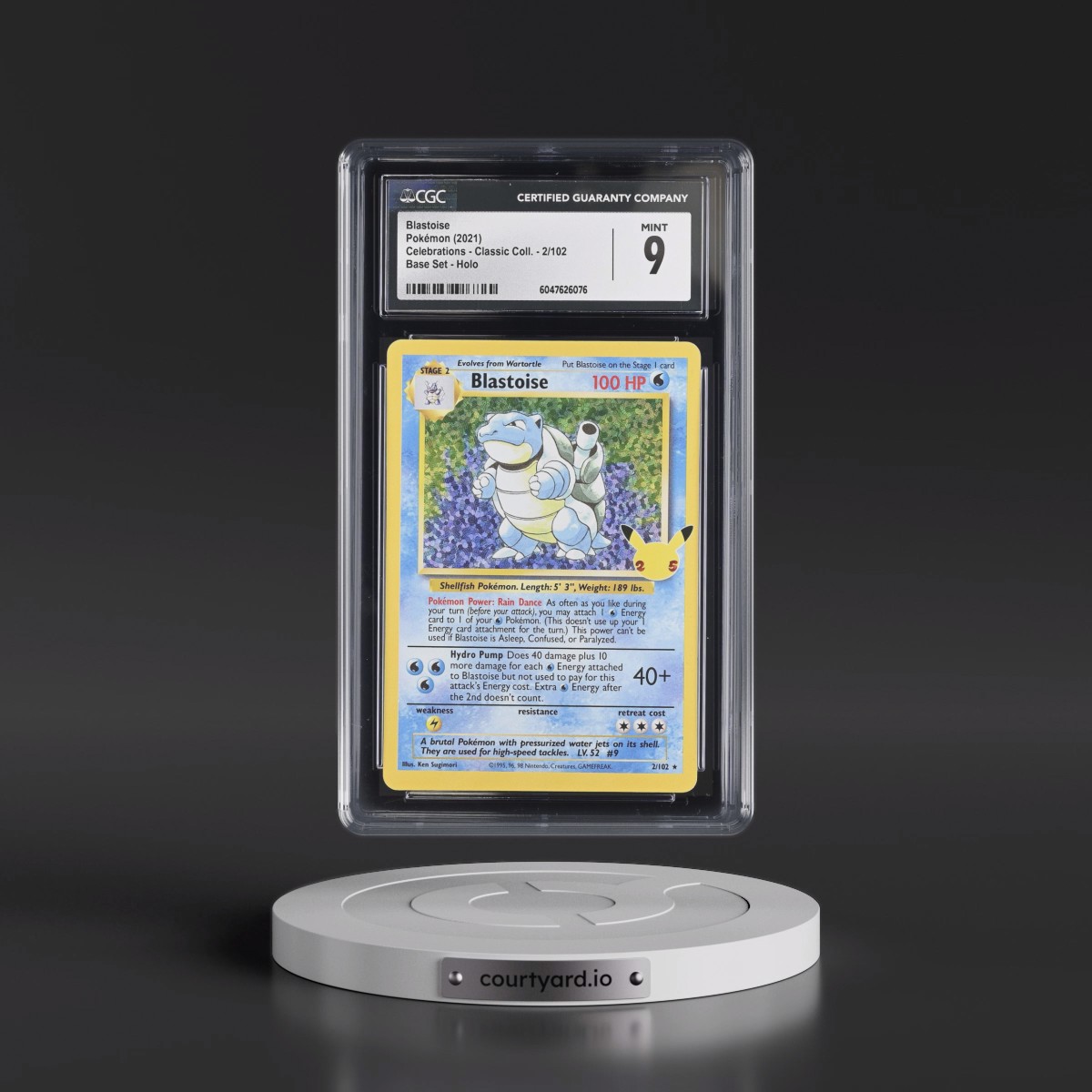 2021 Celebrations - Classic Collection #2/102 Blastoise - Base Set Holo (CGC 9 MINT)