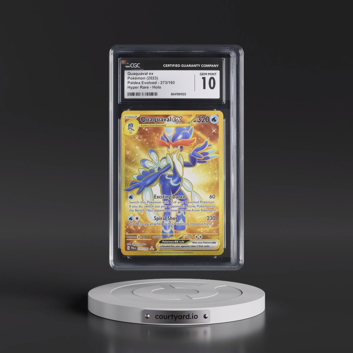 2023 Paldea Evolved - PAL EN #273/193 Quaquaval ex - Hyper Rare Holo (CGC 10 GEM MINT)