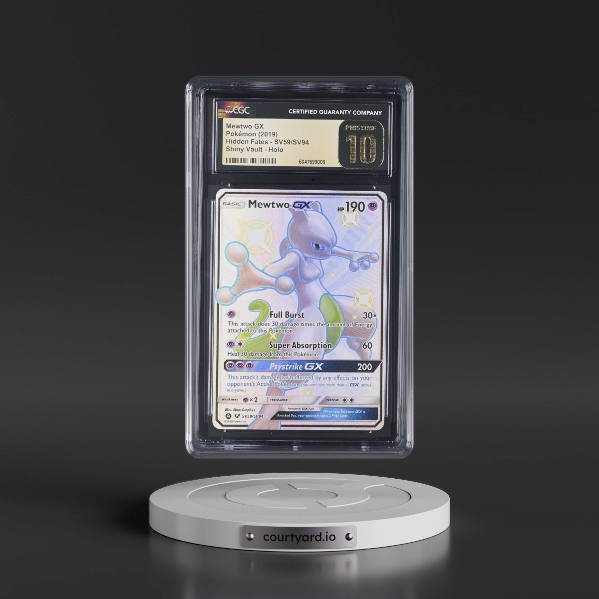 2019 Hidden Fates #SV59/SV94 Mewtwo GX - Shiny Vault Holo (CGC 10 PRISTINE)