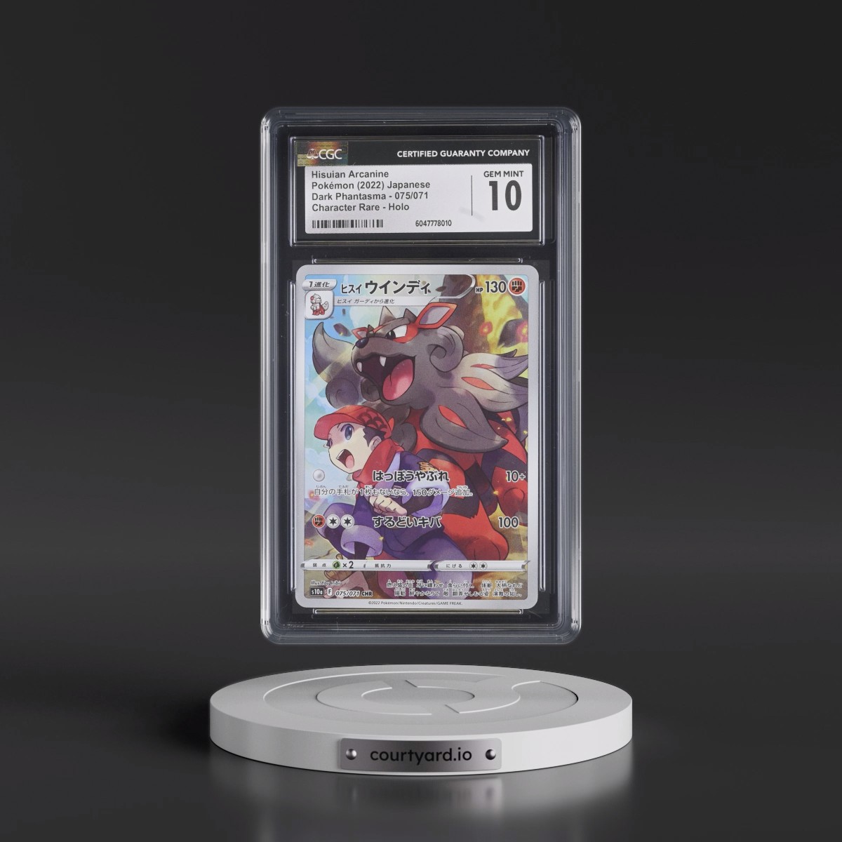 2021 Dark Phantasma #075/071 Hisuian Arcanine - Character Rare Holo (CGC 10 GEM MINT)