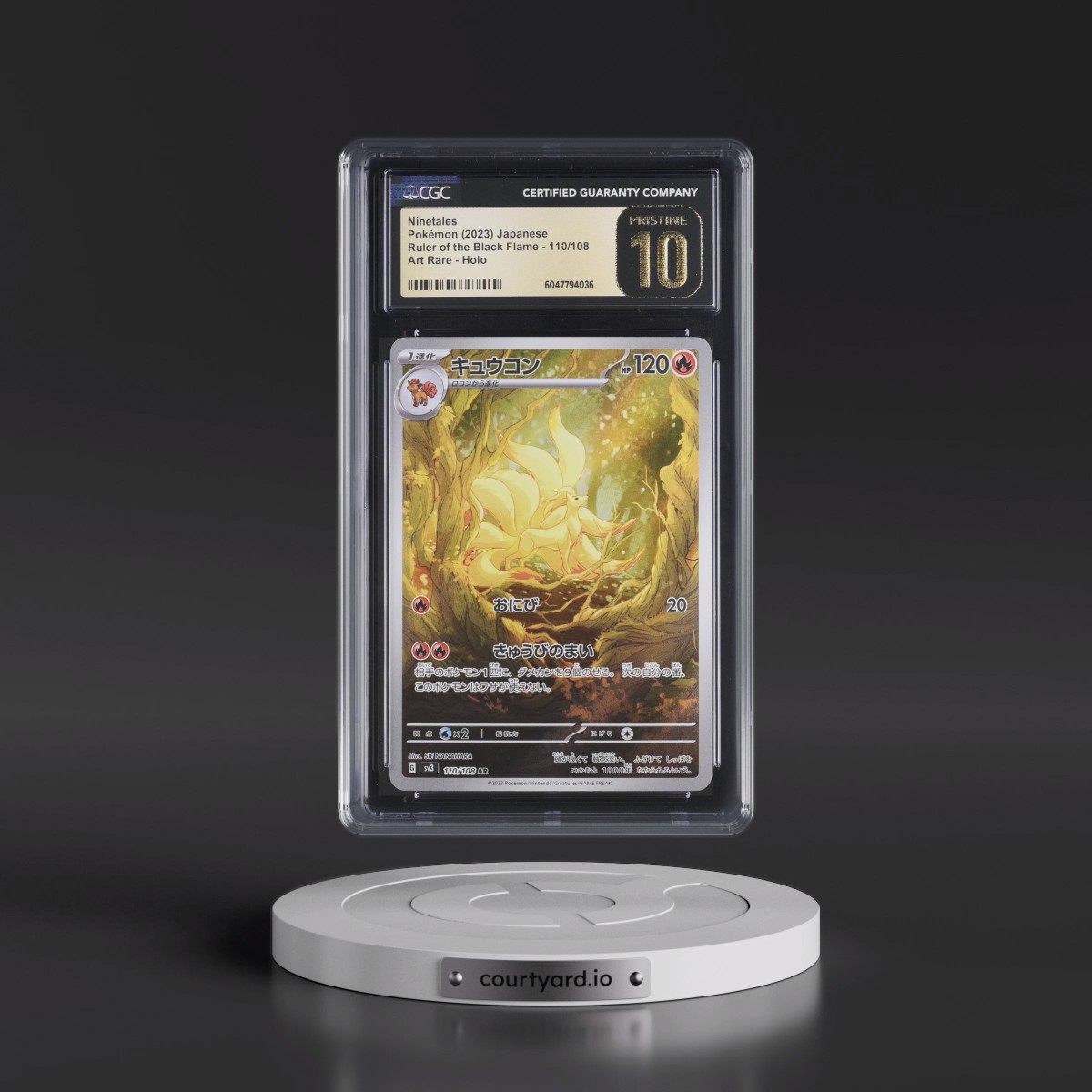 2023 Ruler of the Black Flame #110/108 Ninetales - Art Rare Holo (CGC 10 PRISTINE)