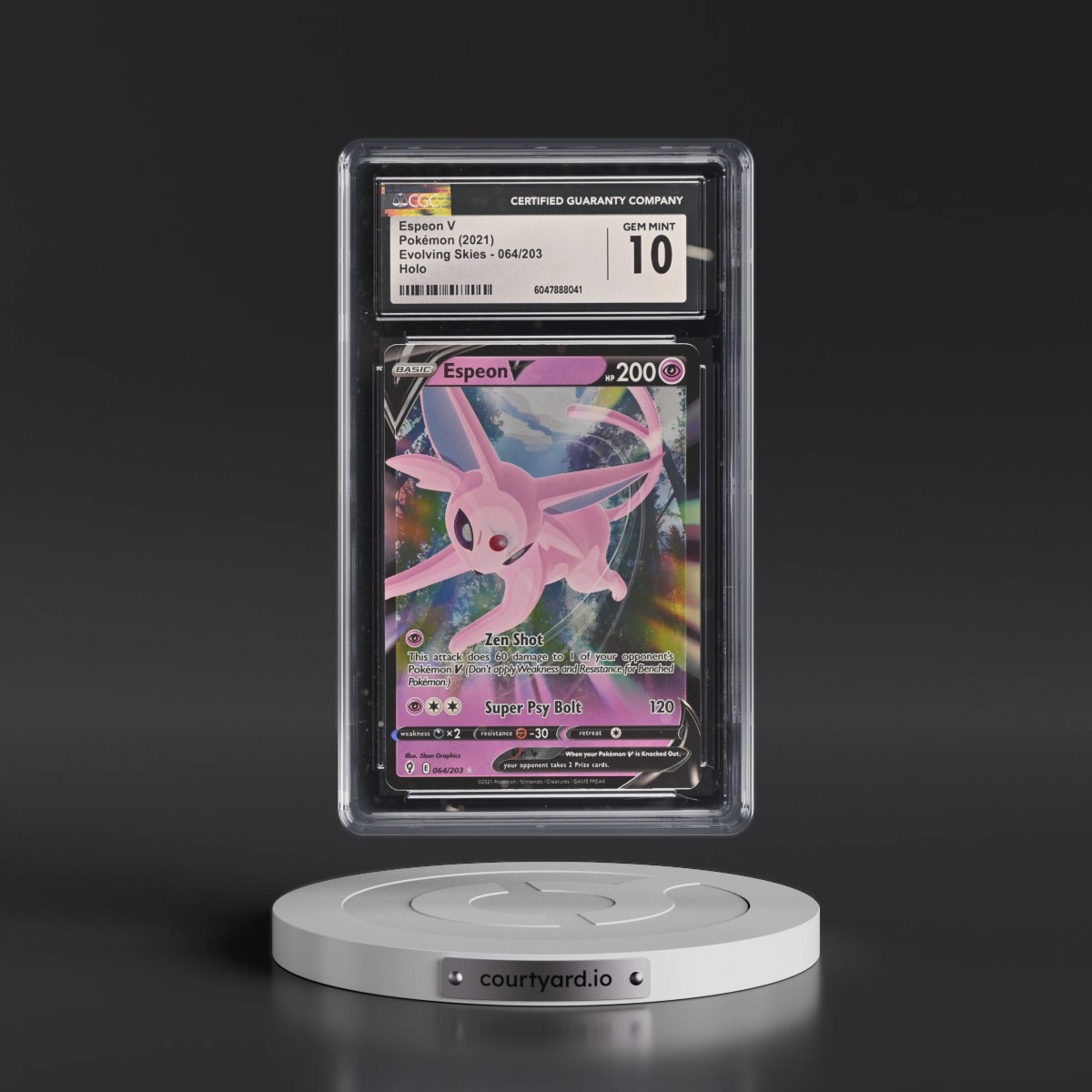 2021 Evolving Skies #064/203 Espeon V - Holo (CGC 10 GEM MINT)
