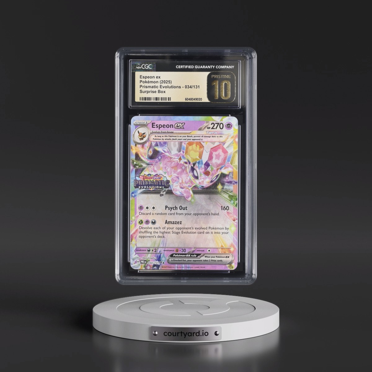 2024 Prismatic Evolutions - PRE EN #034/131 Espeon ex - Surprise Box (Prismatic Evolutions Stamp) (Holo) (CGC 10 PRISTINE)