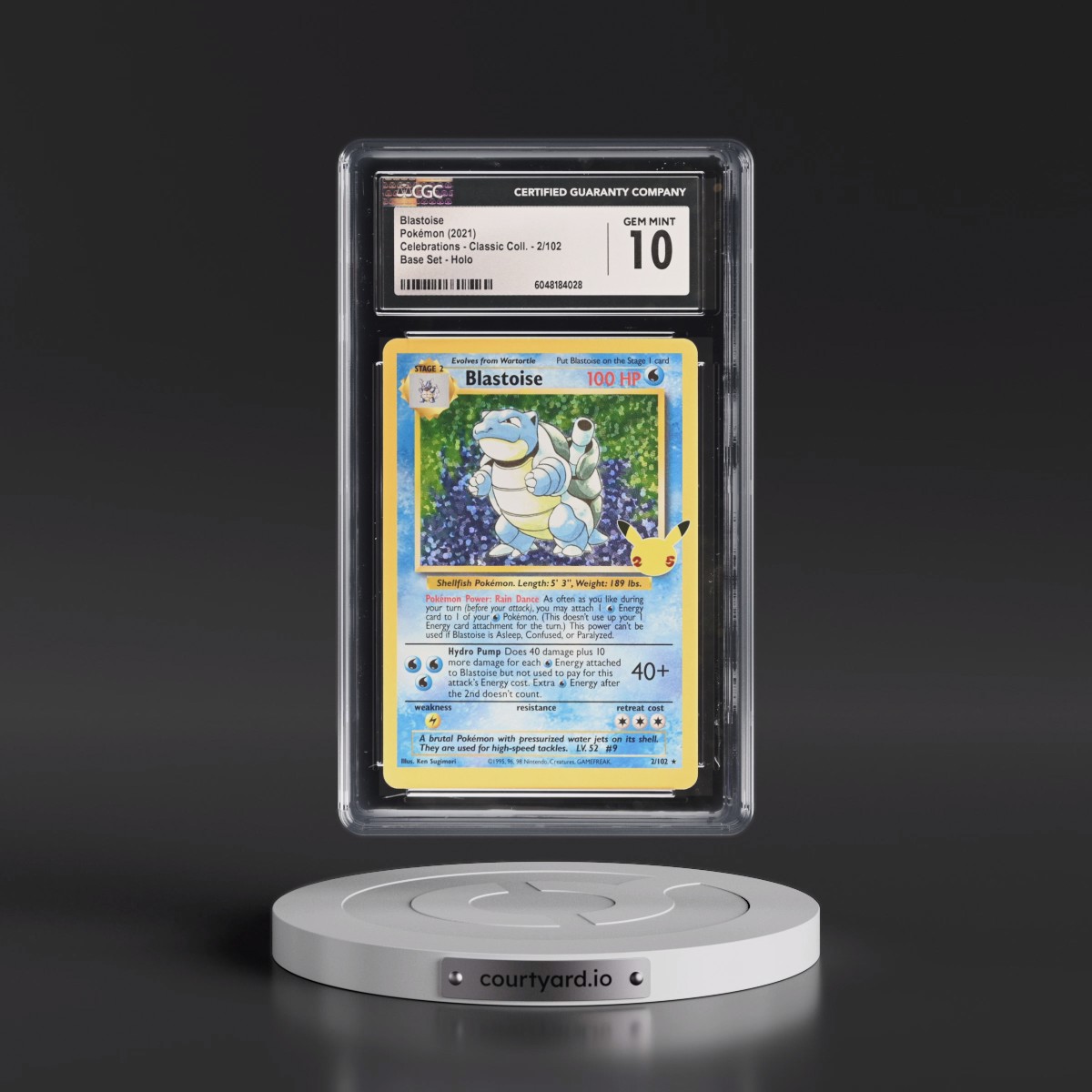 2021 Celebrations - Classic Collection #2/102 Blastoise - Base Set Holo (CGC 10 GEM MINT)