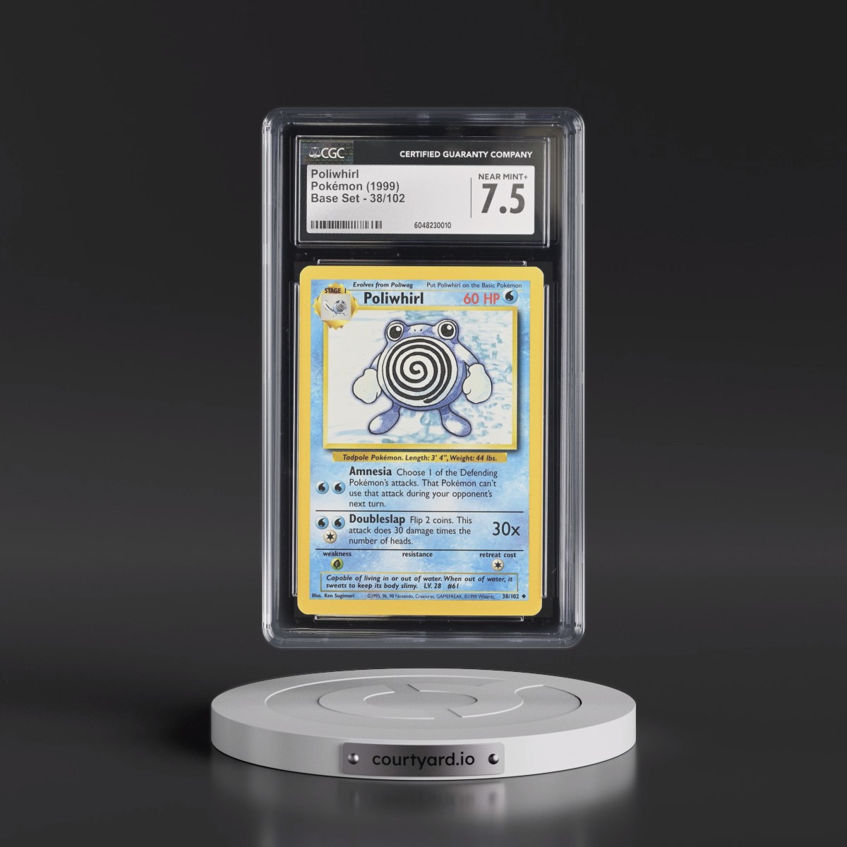 1999 Base Set #38/102 Poliwhirl (CGC 7.5 NM+)