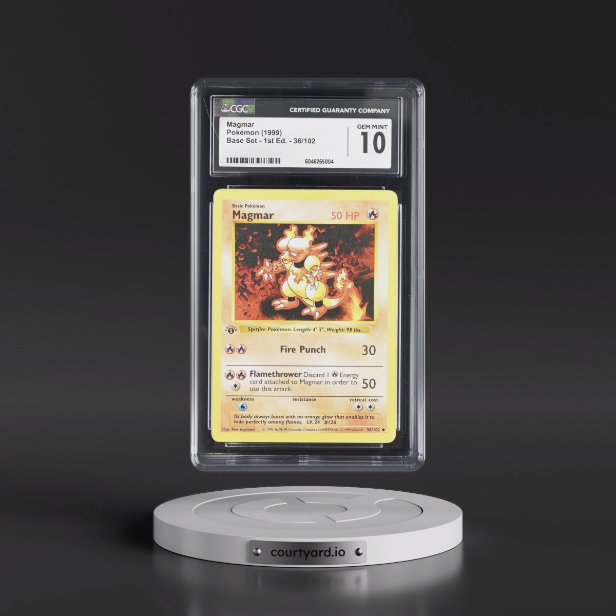 1999 Base Set #36/102 Magmar - 1st Edition 1st Edition (CGC 10 GEM MINT)