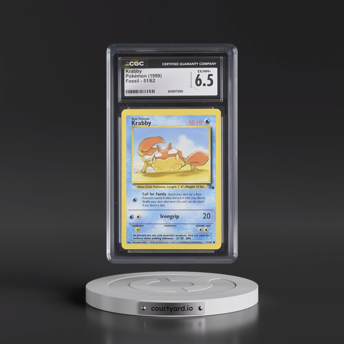 1999 Fossil Krabby #51/62 CGC 6.5