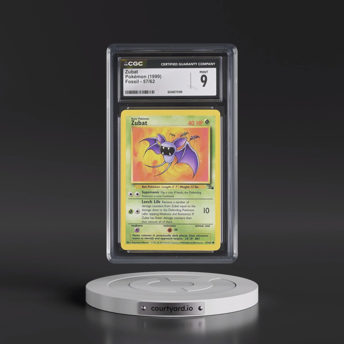 1999 Fossil #57/62 Zubat (CGC 9 MINT)