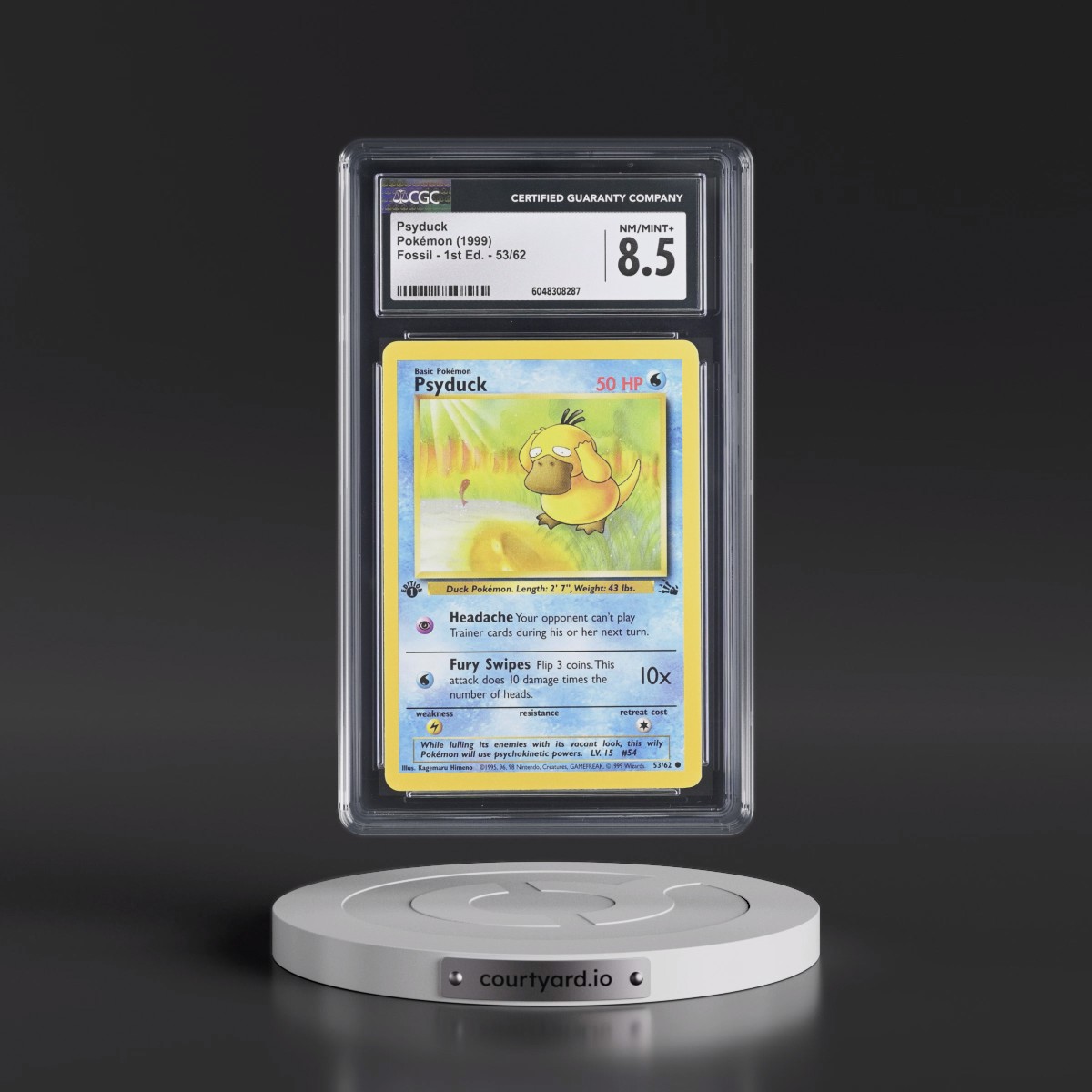 1999 Fossil #53/62 Psyduck - 1st Edition 1st Edition (CGC 8.5 NM-MT+)