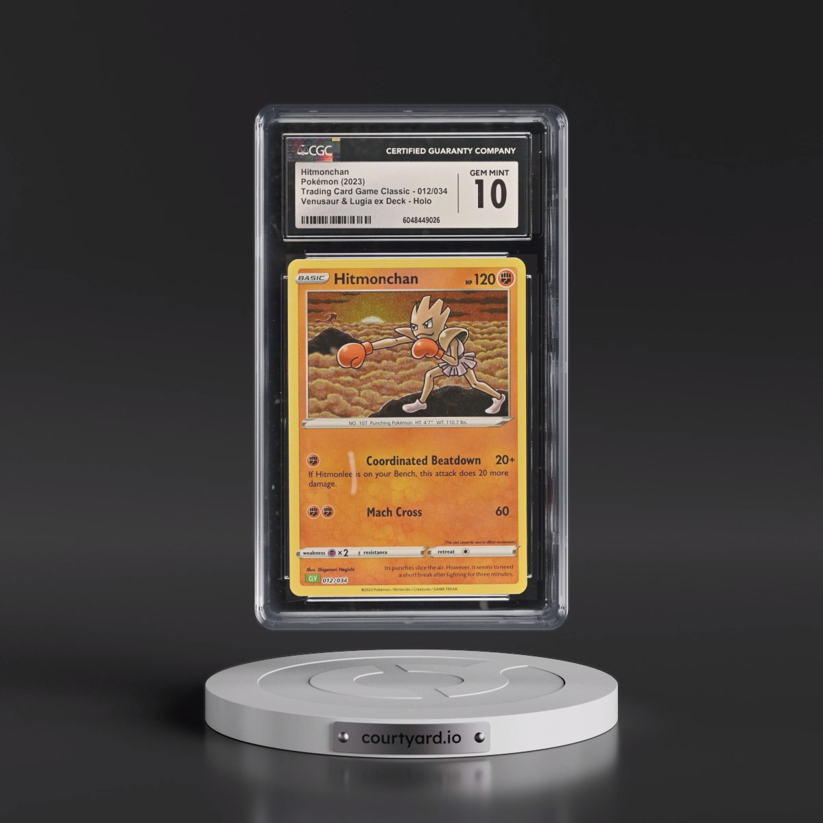 2023 Trading Card Game Classic - CLV, CLC, CLB #012/034 Hitmonchan - Venusaur & Lugia ex Deck - CLV Holo (CGC 10 GEM MINT)