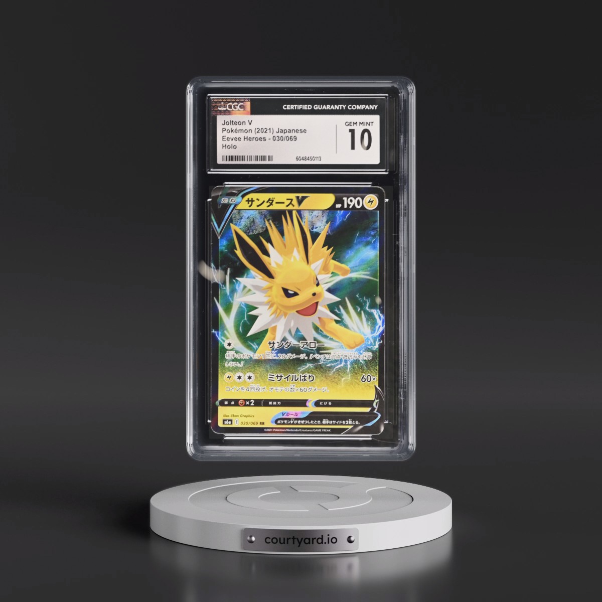 2021 Eevee Heroes #030/069 Jolteon V - Holo (CGC 10 GEM MINT)