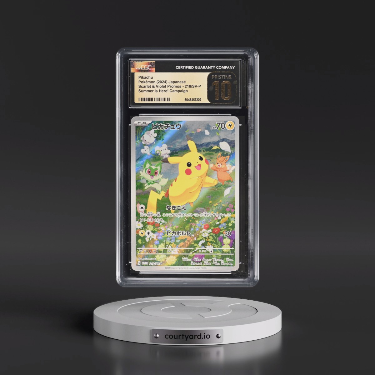 2022 Scarlet & Violet Promos Pikachu - Summer is Here! Campaign (Holo) #218/SV-P CGC 10