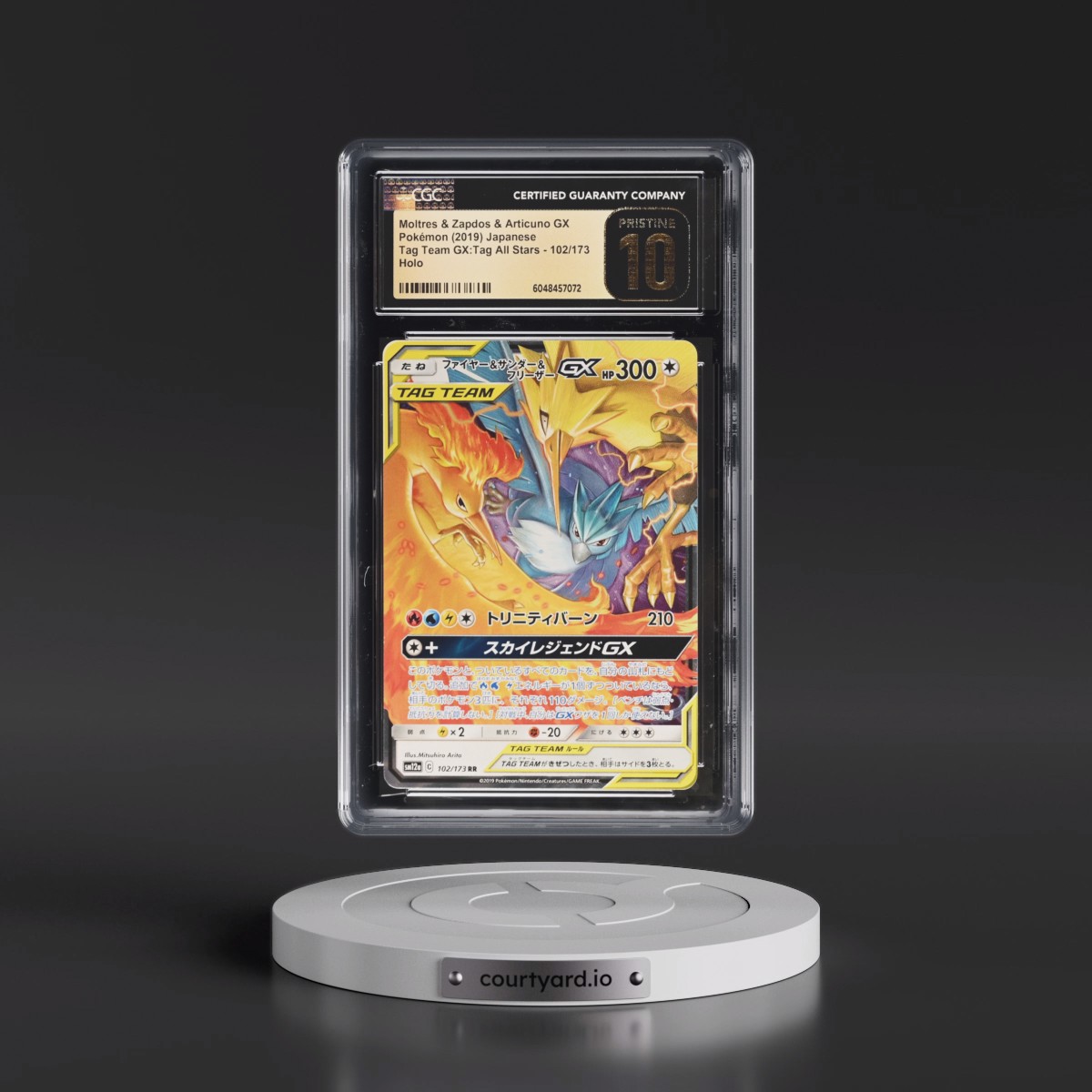 2019 TAG TEAM GX: Tag All Stars #102/173 Moltres & Zapdos & Articuno GX - Holo (CGC 10 PRISTINE)