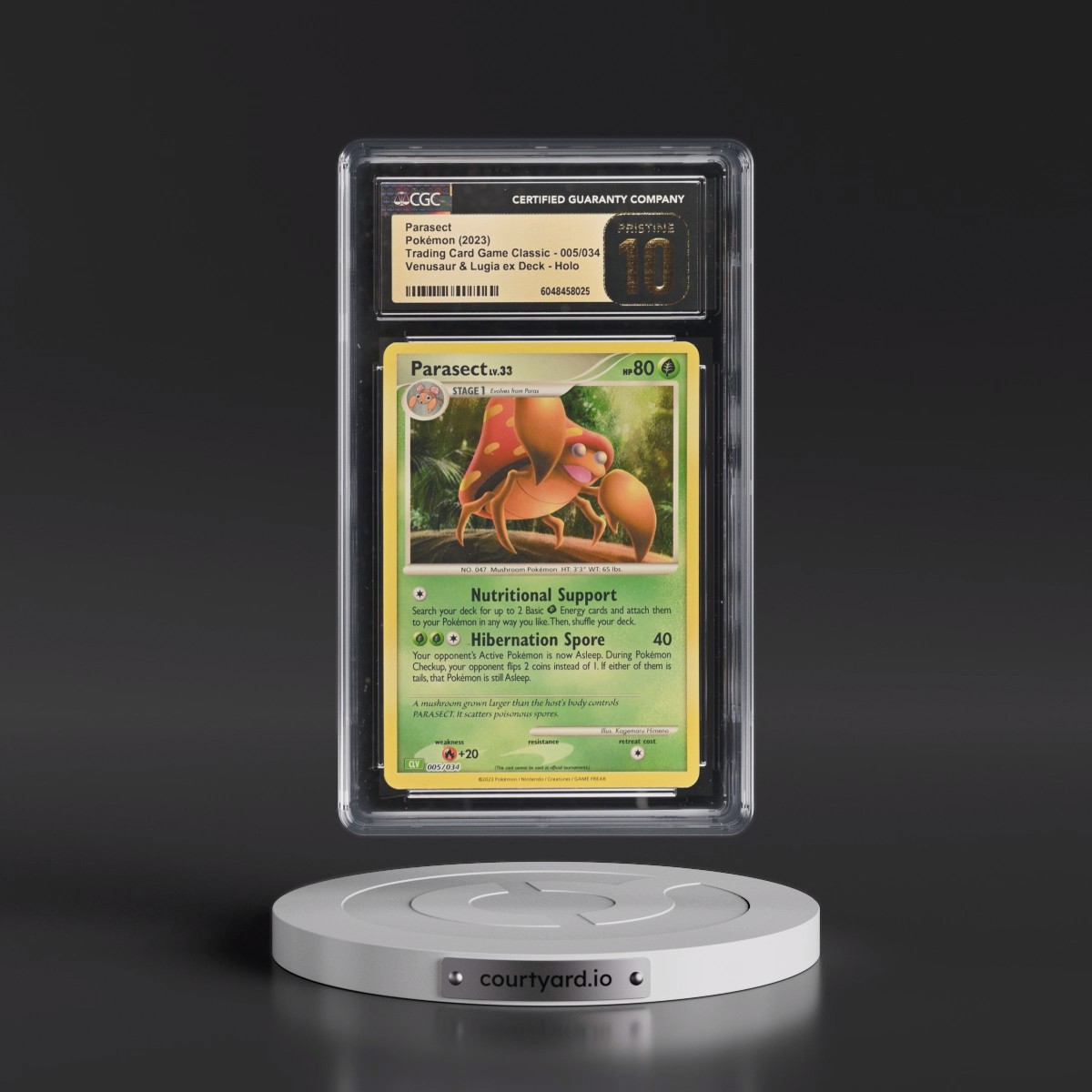 2023 Trading Card Game Classic - CLV, CLC, CLB #005/034 Parasect - Venusaur & Lugia ex Deck - CLV Holo (CGC 10 PRISTINE)