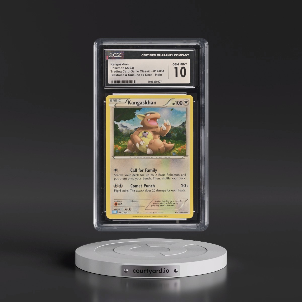 2023 Trading Card Game Classic - CLV, CLC, CLB #017/034 Kangaskhan - Blastoise & Suicune ex Deck - CLB Holo (CGC 10 GEM MINT)