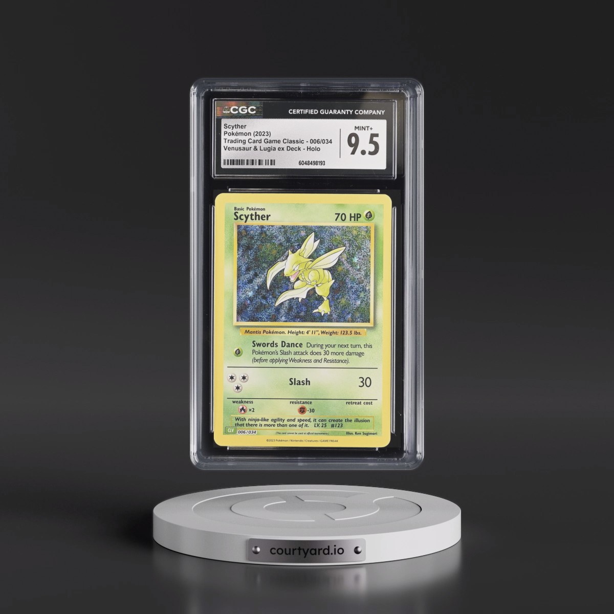 2023 Trading Card Game Classic - CLV, CLC, CLB #006/034 Scyther - Venusaur & Lugia ex Deck - CLV Holo (CGC 9.5 MINT+)