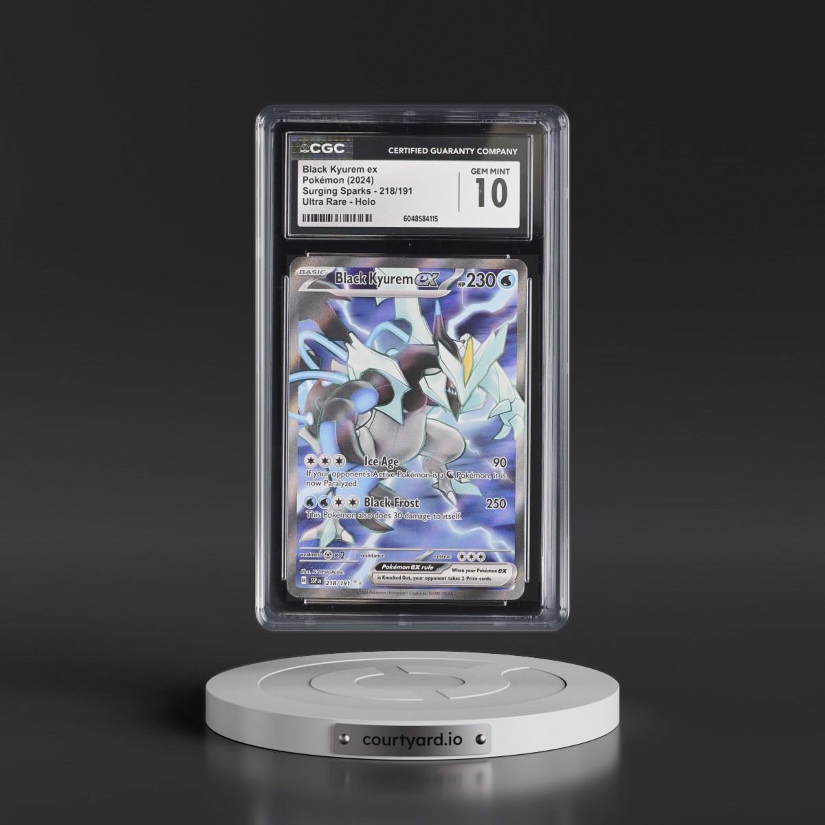2024 Surging Sparks - SSP EN #218/191 Black Kyurem ex - Ultra Rare Holo (CGC 10 GEM MINT)
