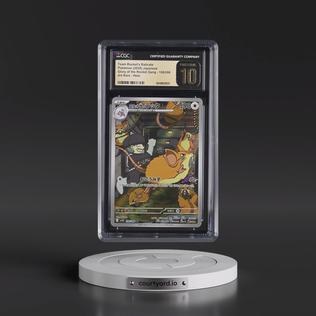 2025 Glory of the Rocket Gang - sv10 #108/098 Team Rocket's Raticate - Art Rare Holo (CGC 10 PRISTINE)
