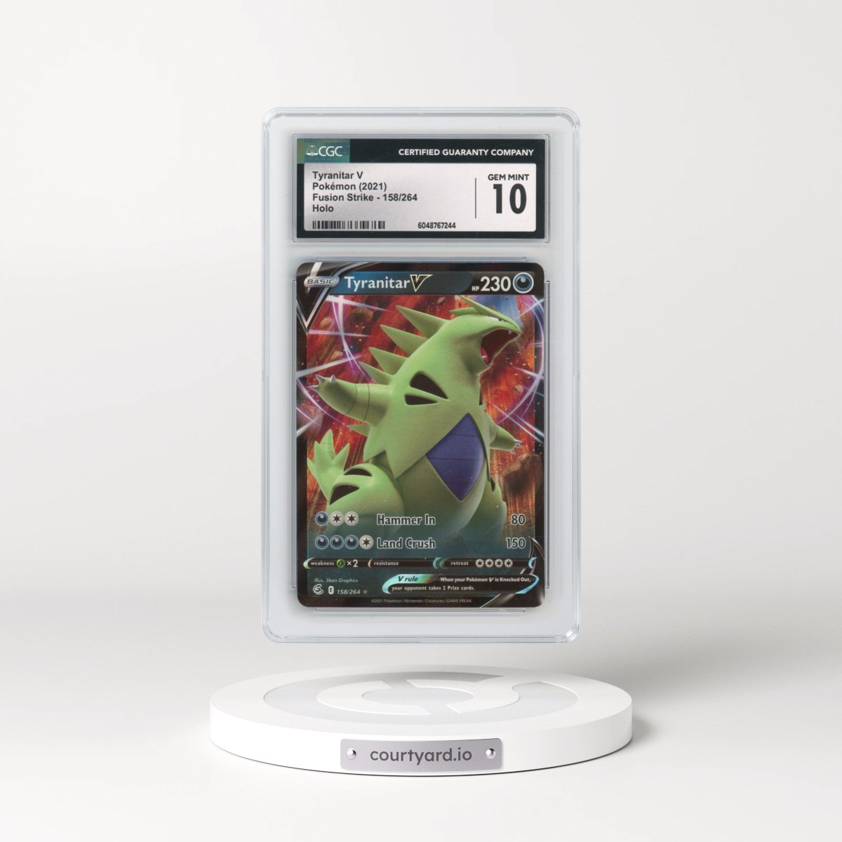 2019 Fusion Strike #158/264 Tyranitar V - Holo (CGC 10 GEM MINT)