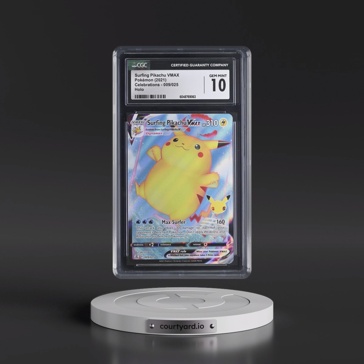2021 Celebrations #009/025 Surfing Pikachu VMAX - Holo (CGC 10 GEM MINT)