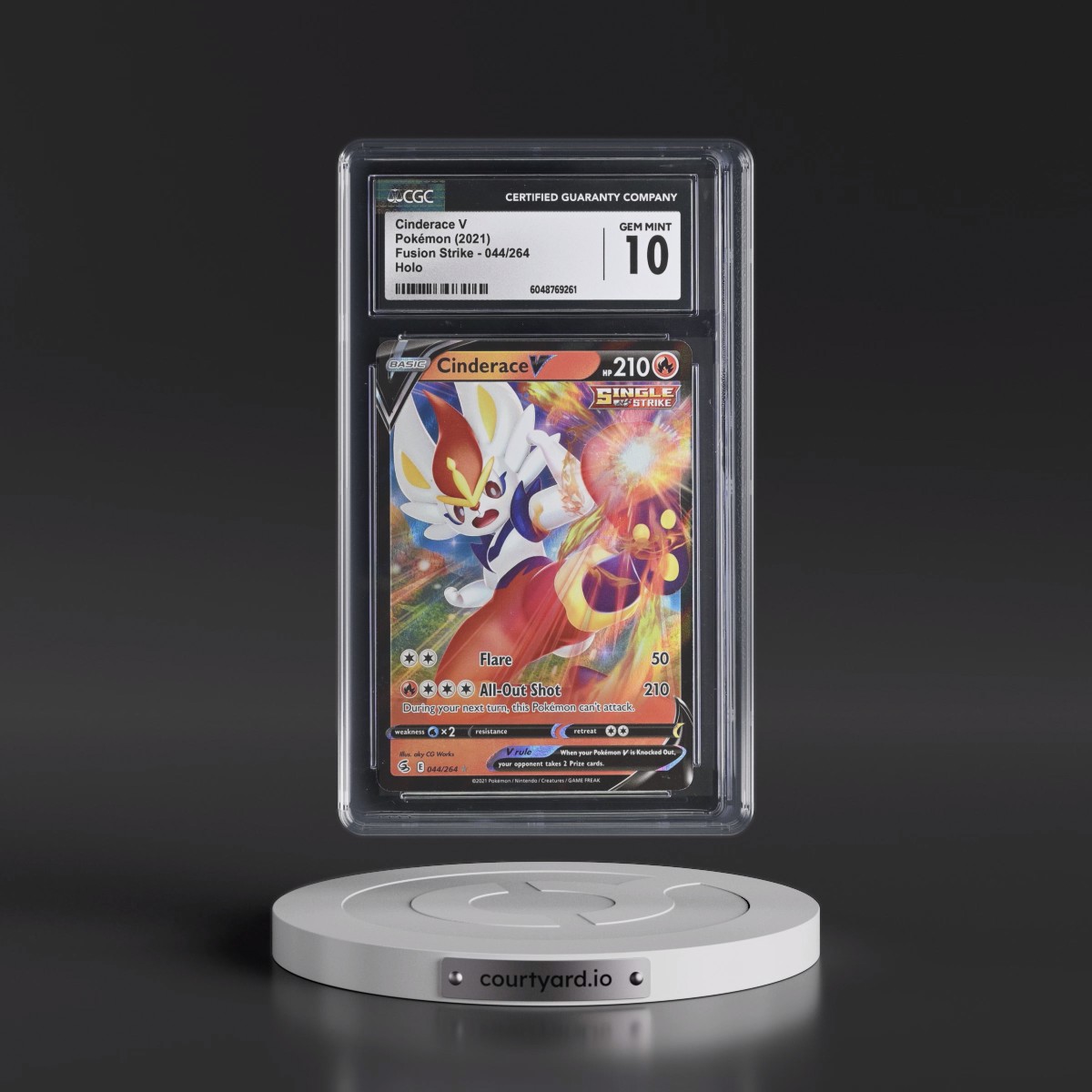 2019 Fusion Strike #044/264 Cinderace V - Holo (CGC 10 GEM MINT)