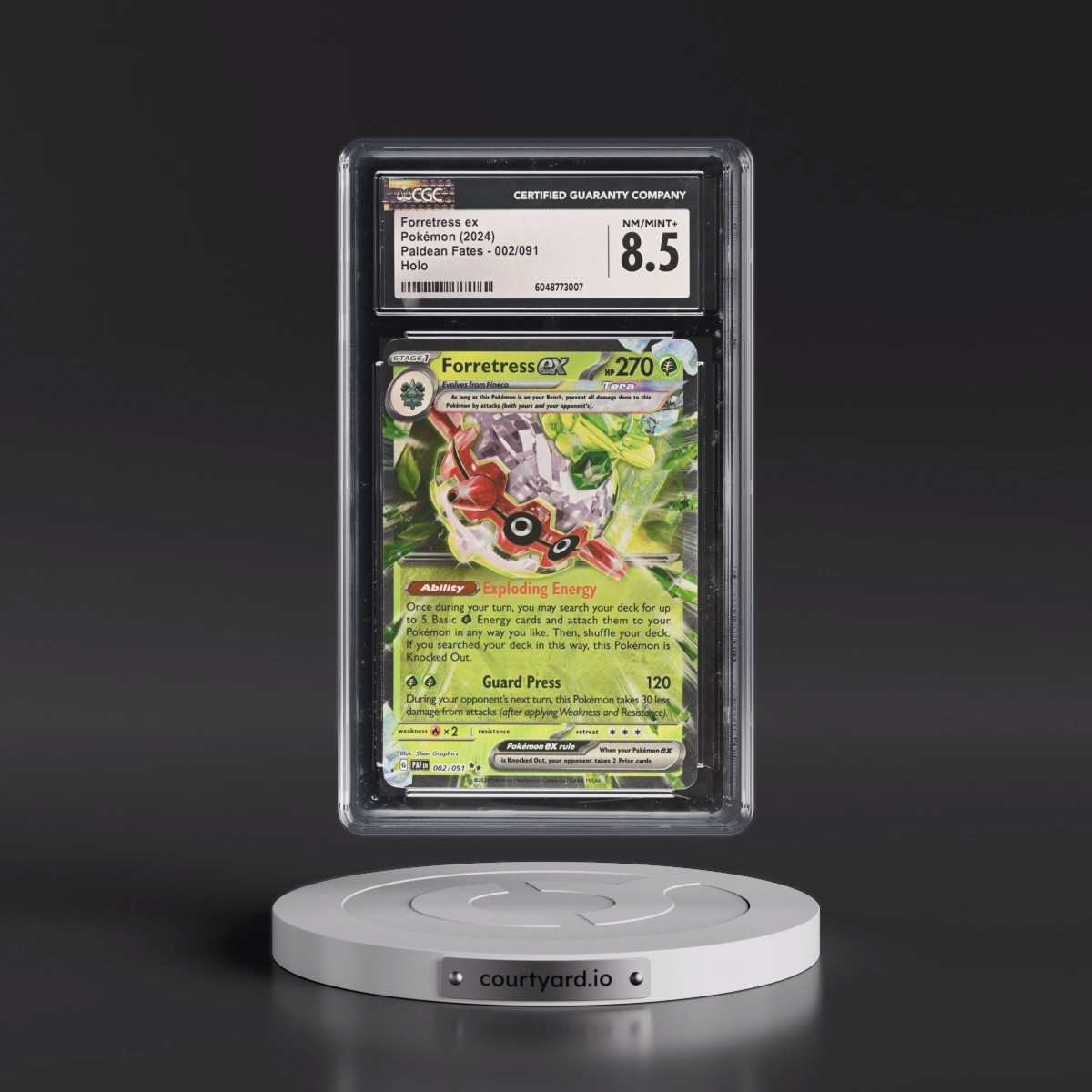 2024 Paldean Fates - PAF EN #002/091 Forretress ex - Holo (CGC 8.5 NM-MT+)