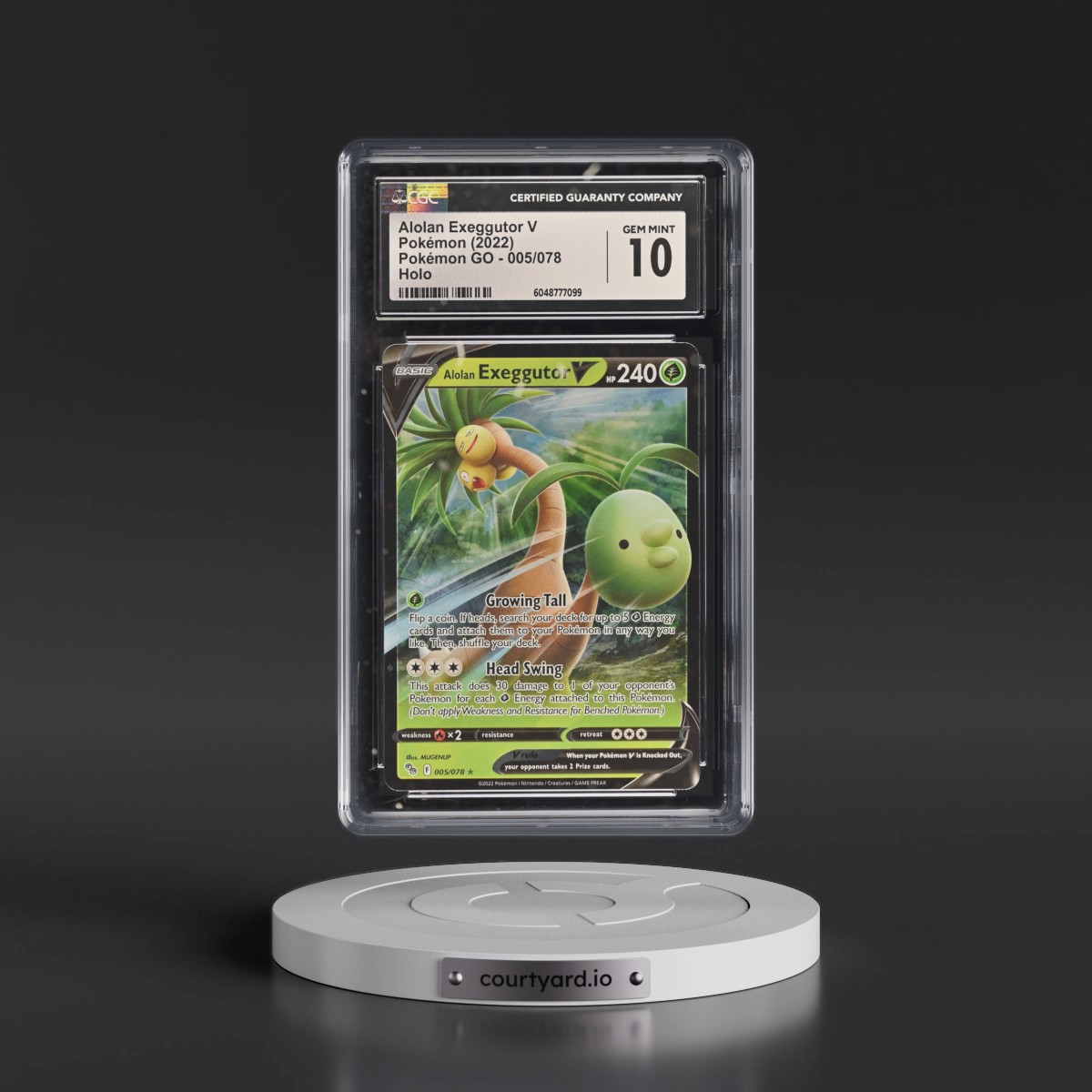 2022 Pokémon GO #005/078 Alolan Exeggutor V - Holo (CGC 10 GEM MINT)