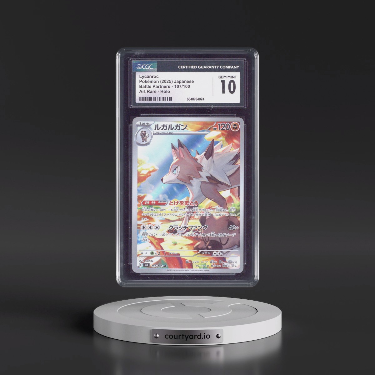 2025 Battle Partners - sv9 #107/100 Lycanroc - Art Rare Holo (CGC 10 GEM MINT)
