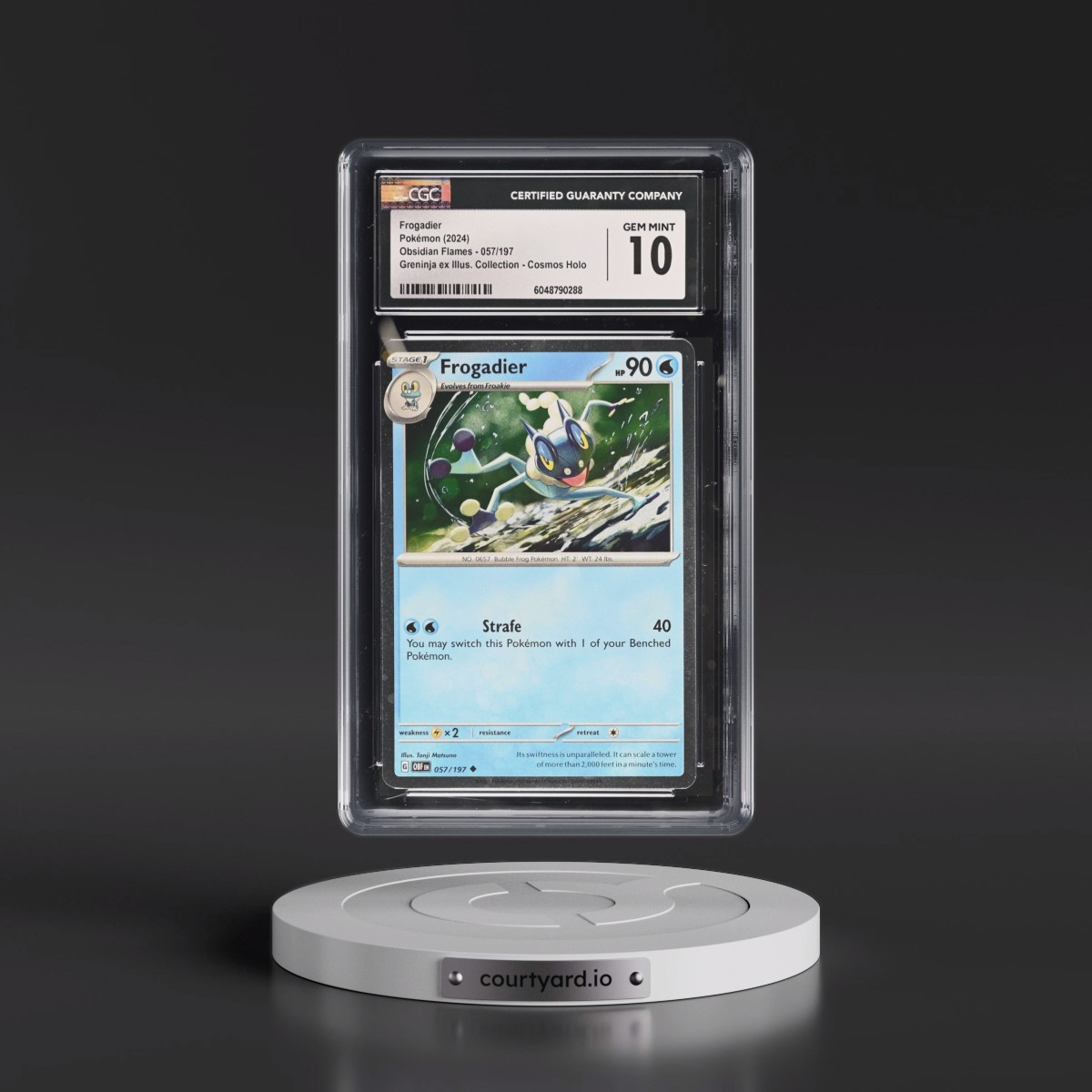 2024 Pokémon Obf EN-Obsidian Flames #057 Frogadier - Shrouded Fable Special Illustration Collection (CGC 10 GEM MINT)