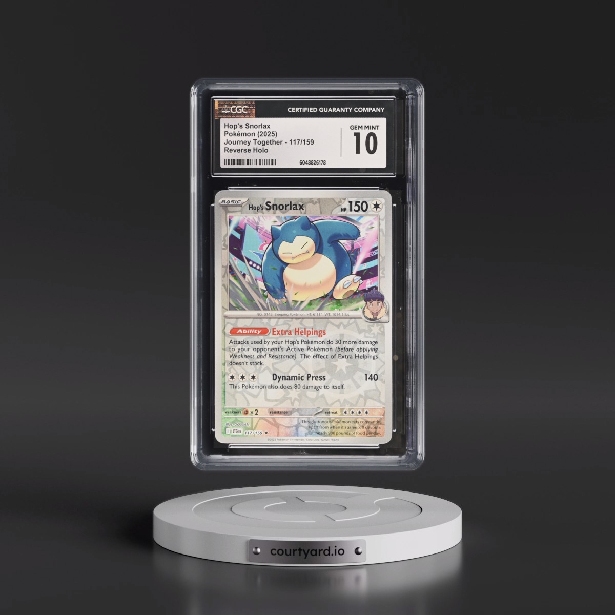 2024 Journey Together - JTG EN #117/159 Hop's Snorlax - Reverse Holo (CGC 10 GEM MINT)