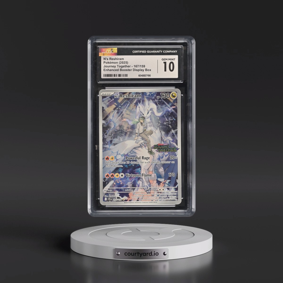 2025 Pokémon Jtg EN-Journey Together #167 N's Reshiram - Illustration Rare (CGC 10 GEM MINT)