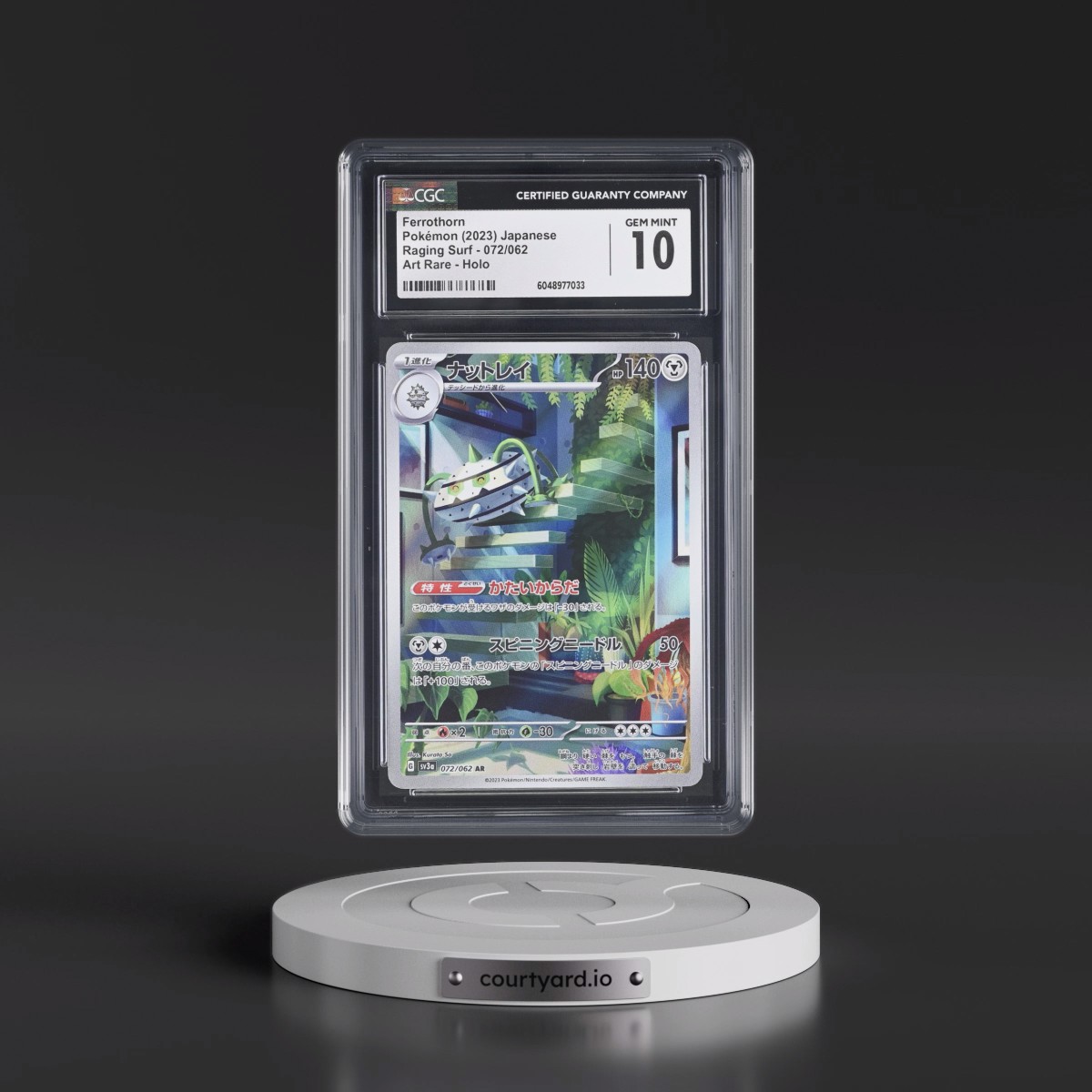 2023 Raging Surf #072/062 Ferrothorn - Art Rare Holo (CGC 10 GEM MINT)