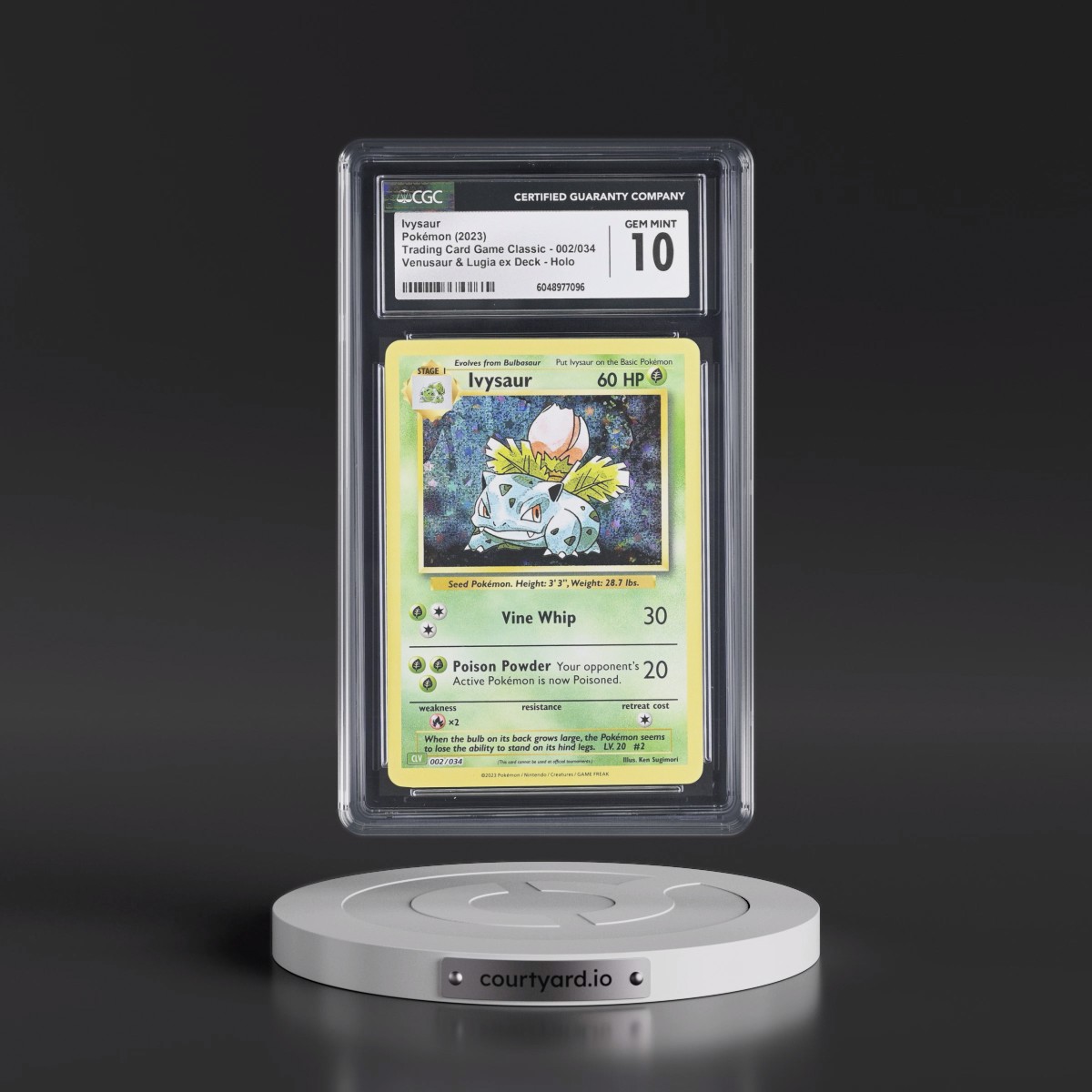 2023 Trading Card Game Classic - CLV, CLC, CLB #002/034 Ivysaur - Venusaur & Lugia ex Deck - CLV Holo (CGC 10 GEM MINT)